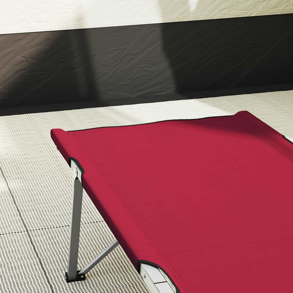 Opvouwbaar Camping Bed 2 pcs Rood 194 x 62,5 x 42,5 cm is nu te koop bij PeponiXL, paradijselijk wonen!