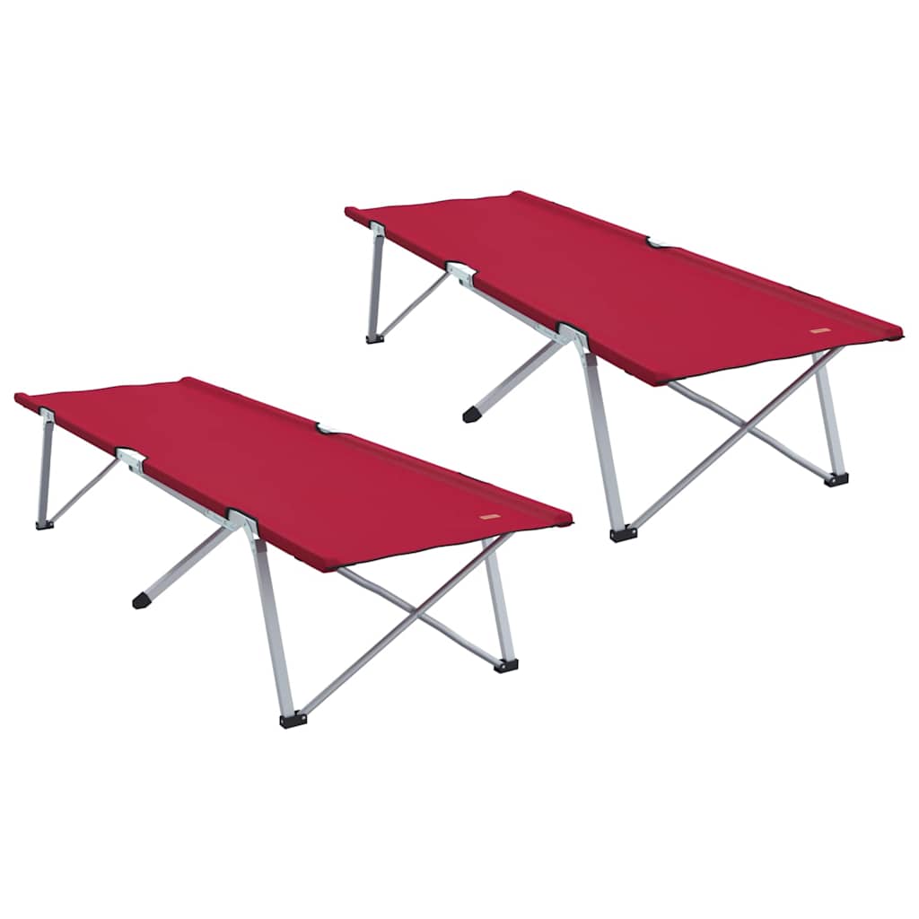 Opvouwbaar Camping Bed 2 pcs Rood 194 x 62,5 x 42,5 cm is nu te koop bij PeponiXL, paradijselijk wonen!