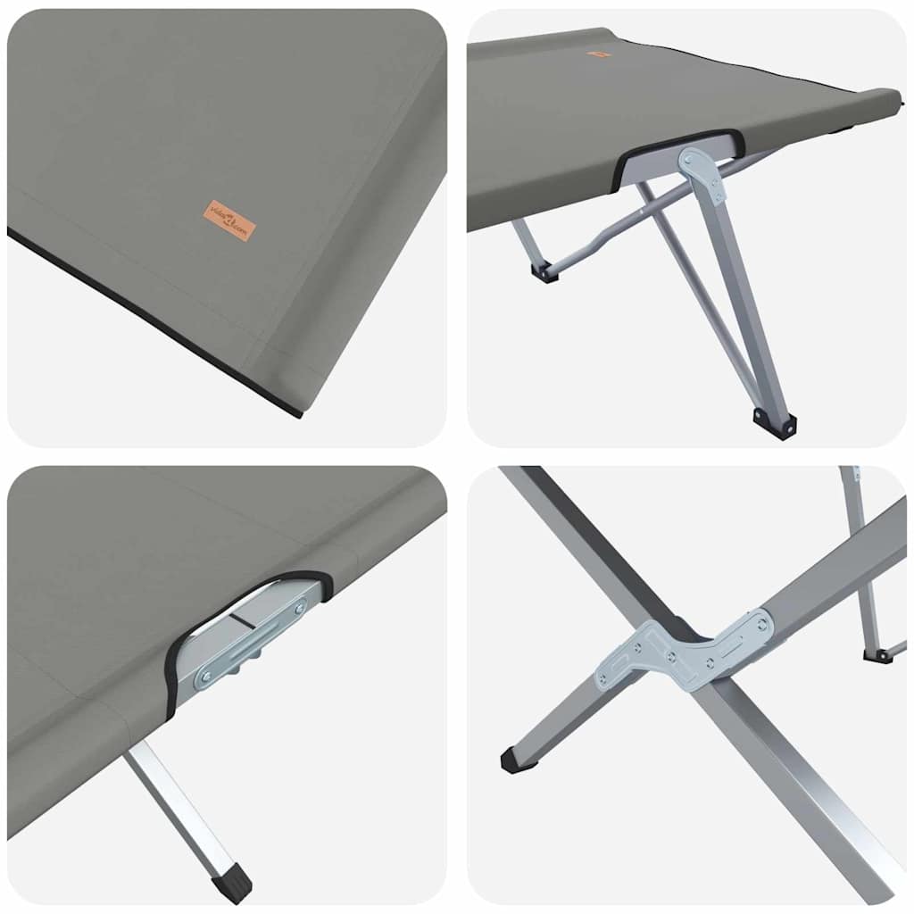 Opvouwbaar Camping Bed 2 pcs Grijs 194 x 62,5 x 42,5 cm is nu te koop bij PeponiXL, paradijselijk wonen!