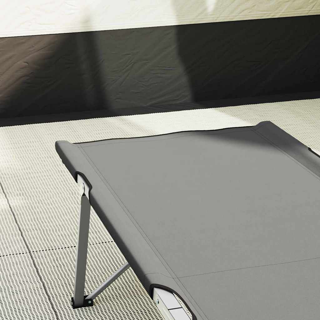 Opvouwbaar Camping Bed 2 pcs Grijs 194 x 62,5 x 42,5 cm is nu te koop bij PeponiXL, paradijselijk wonen!