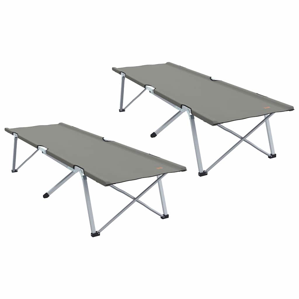 Opvouwbaar Camping Bed 2 pcs Grijs 194 x 62,5 x 42,5 cm is nu te koop bij PeponiXL, paradijselijk wonen!