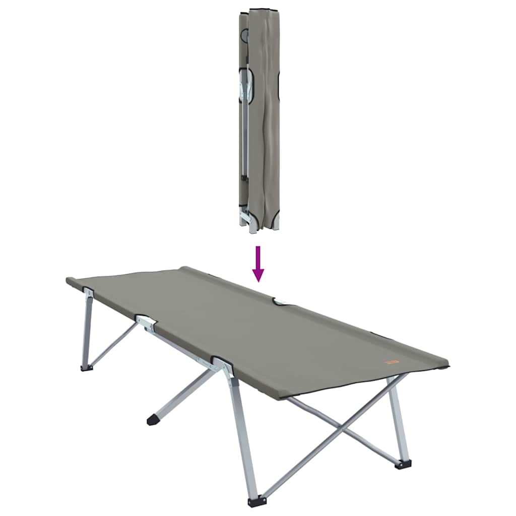 Opvouwbaar Camping Bed 2 pcs Grijs 194 x 62,5 x 42,5 cm is nu te koop bij PeponiXL, paradijselijk wonen!