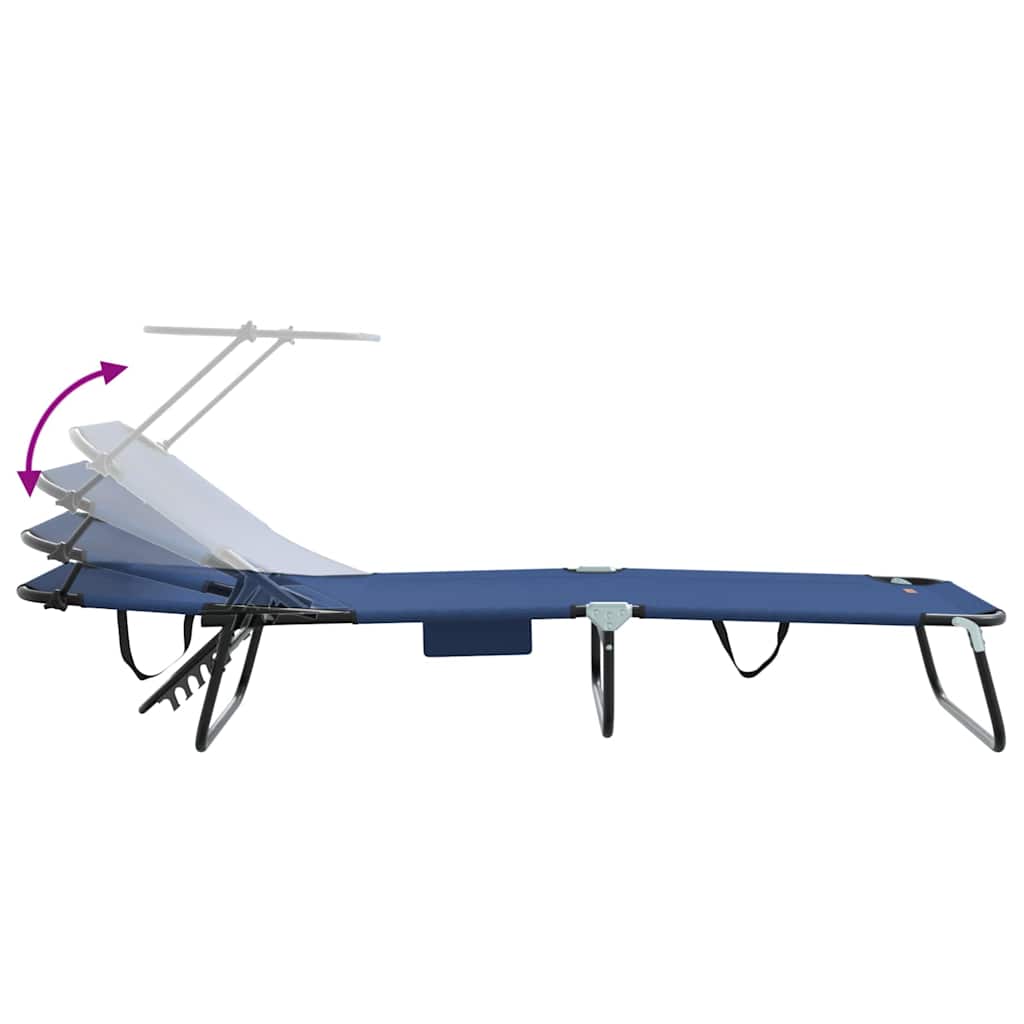 Opvouwbare zonnebed Blauw 190 x 57 x 81 cm oxford is nu te koop bij PeponiXL, paradijselijk wonen!