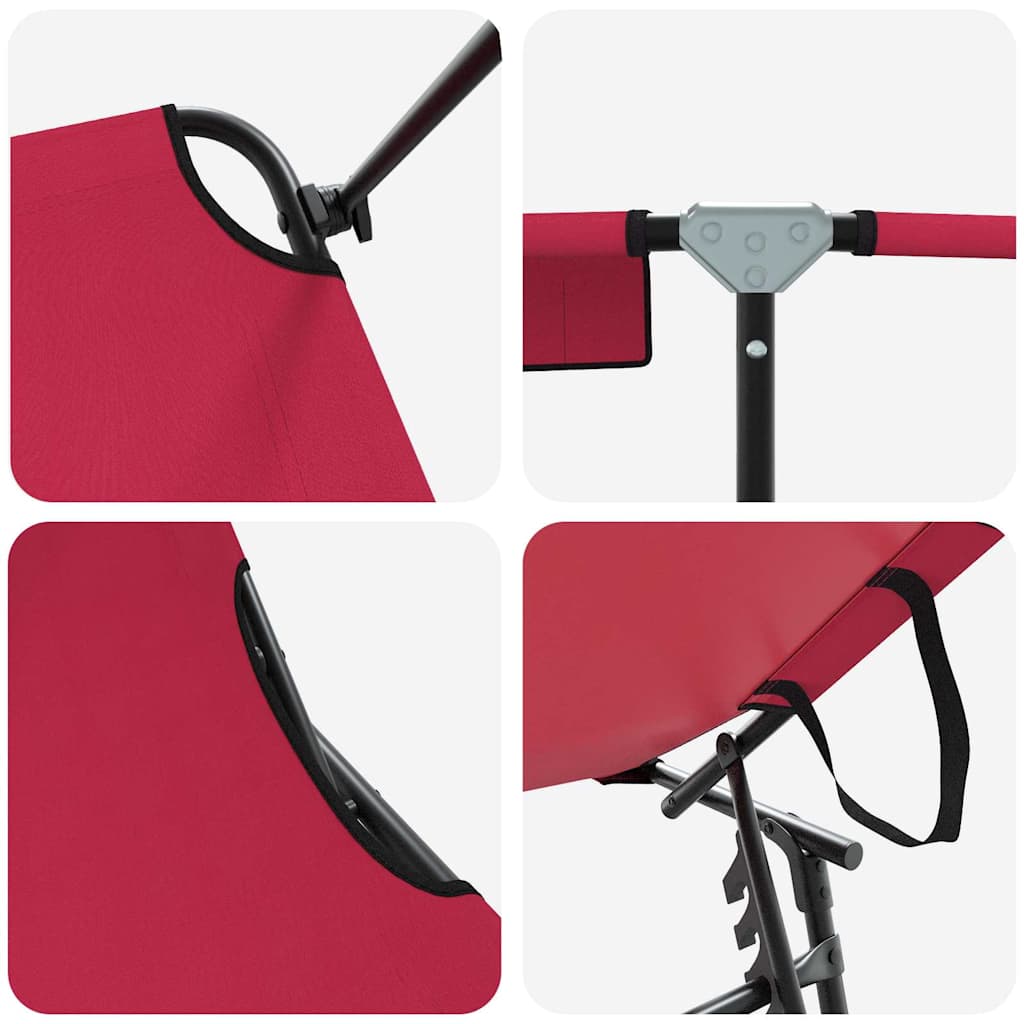 Opvouwbare zonnebed Rood 190 x 57 x 81 cm oxford is nu te koop bij PeponiXL, paradijselijk wonen!