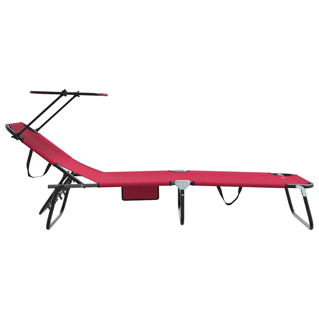 Opvouwbare zonnebed Rood 190 x 57 x 81 cm oxford is nu te koop bij PeponiXL, paradijselijk wonen!