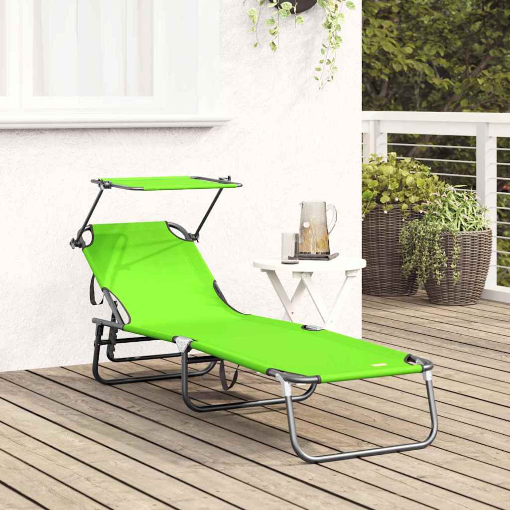 Opvouwbare zonnebed Groen 190 x 57 x 81 cm oxford is nu te koop bij PeponiXL, paradijselijk wonen!