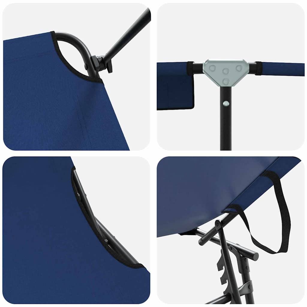 Opvouwbare zonnebed 2 pcs Blauw 190 x 57 x 81 cm oxford is nu te koop bij PeponiXL, paradijselijk wonen!