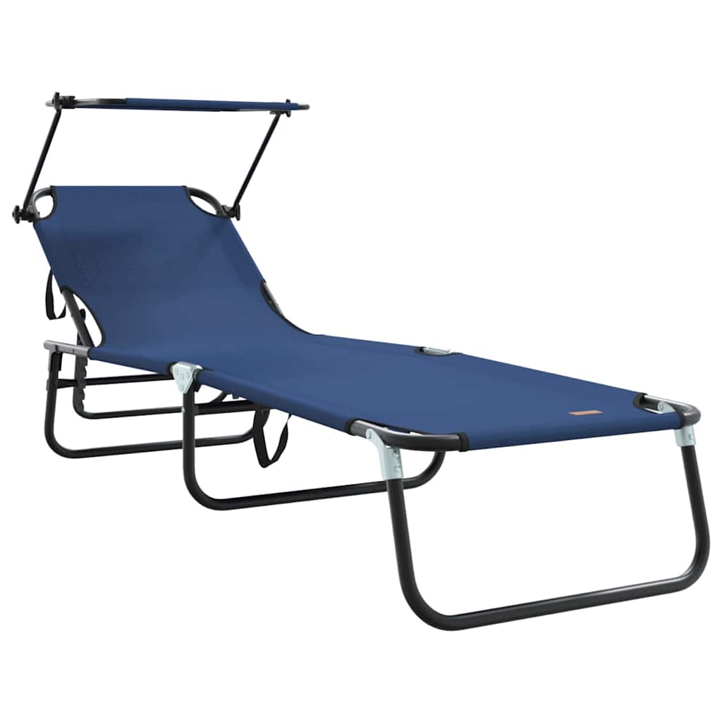 Opvouwbare zonnebed 2 pcs Blauw 190 x 57 x 81 cm oxford is nu te koop bij PeponiXL, paradijselijk wonen!