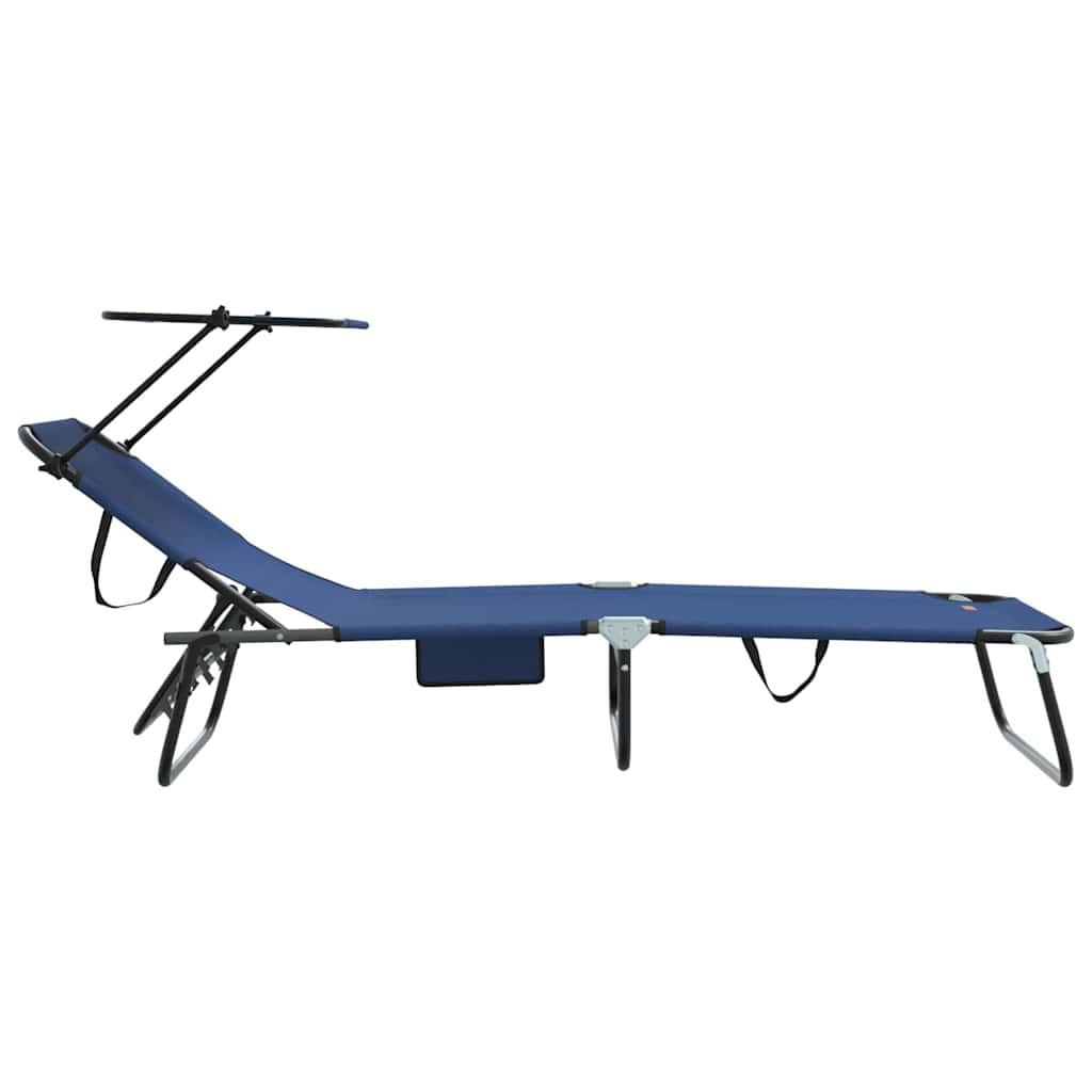 Opvouwbare zonnebed 2 pcs Blauw 190 x 57 x 81 cm oxford is nu te koop bij PeponiXL, paradijselijk wonen!