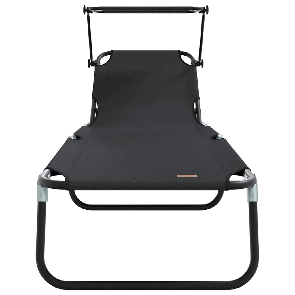 Opvouwbare zonnebed 2 pcs Zwart 190 x 57 x 81 cm oxford is nu te koop bij PeponiXL, paradijselijk wonen!