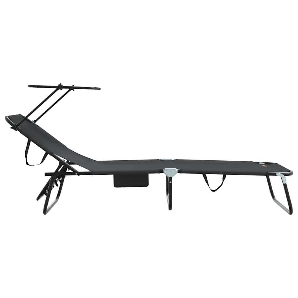Opvouwbare zonnebed 2 pcs Zwart 190 x 57 x 81 cm oxford is nu te koop bij PeponiXL, paradijselijk wonen!
