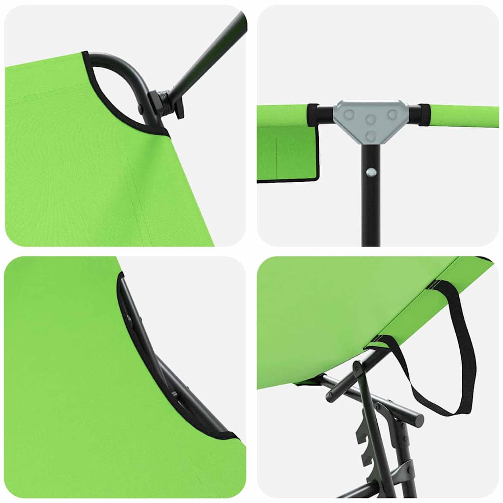 Opvouwbare zonnebed 2 pcs Groen 190 x 57 x 81 cm oxford is nu te koop bij PeponiXL, paradijselijk wonen!