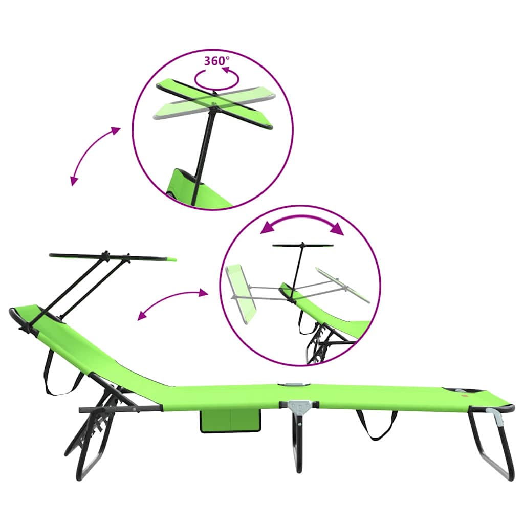 Opvouwbare zonnebed 2 pcs Groen 190 x 57 x 81 cm oxford is nu te koop bij PeponiXL, paradijselijk wonen!