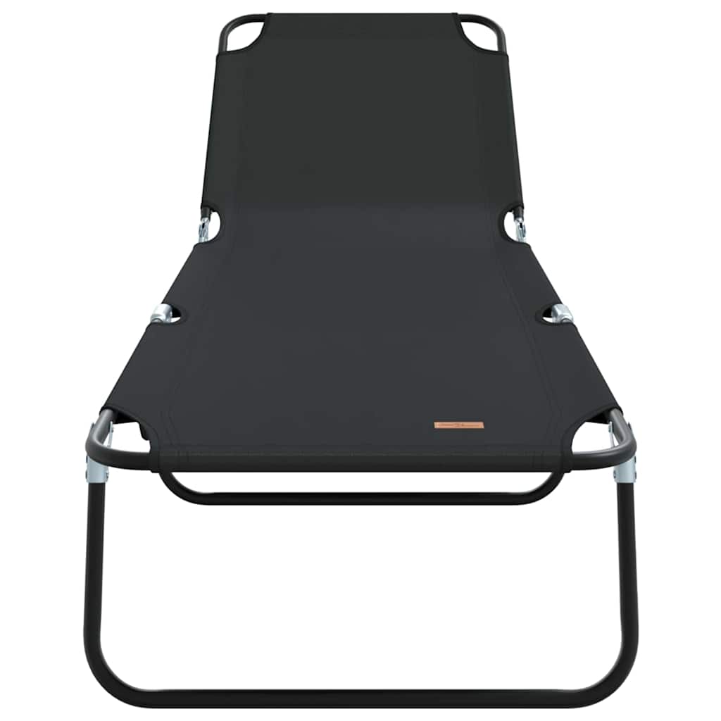 Opvouwbare zonnebed Zwart 188 x 57 x 86,5 cm Polyester is nu te koop bij PeponiXL, paradijselijk wonen!