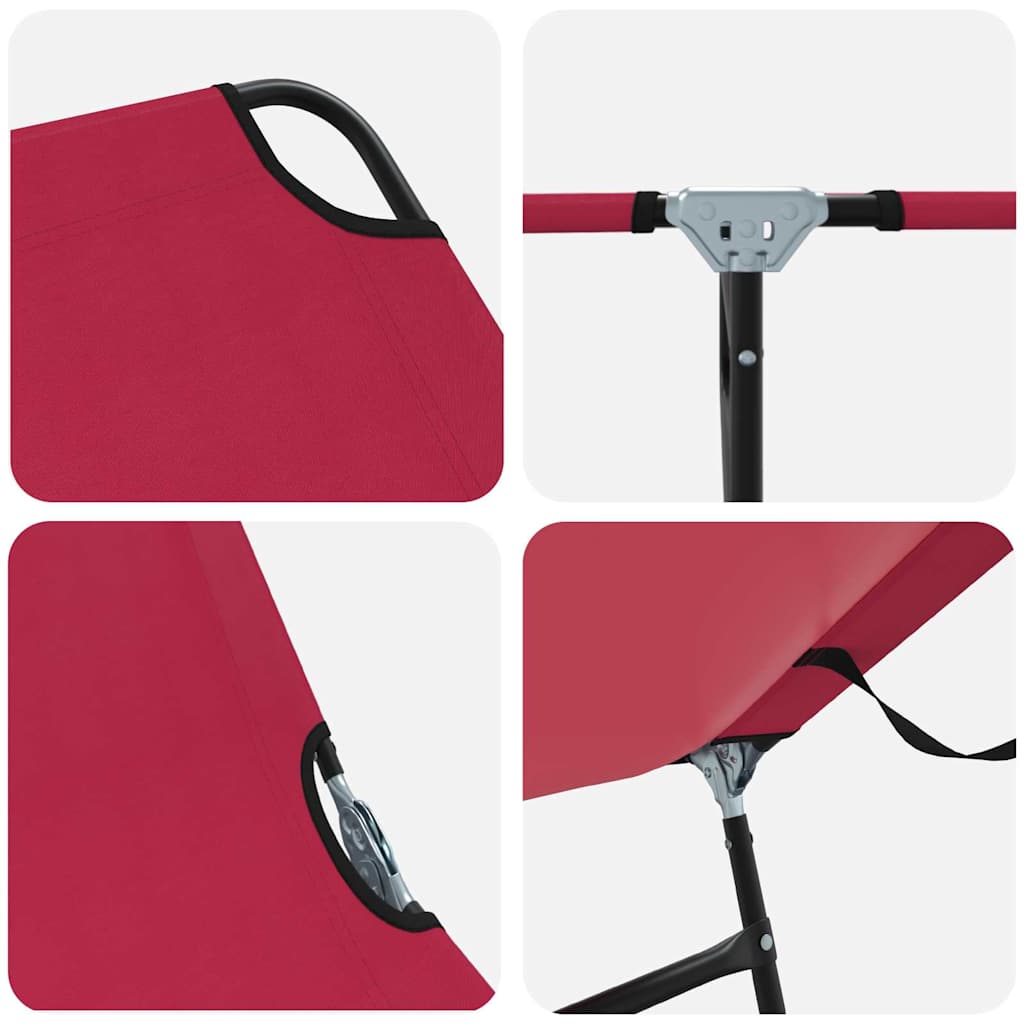 Opvouwbare zonnebed Rood 188 x 57 x 86,5 cm Polyester is nu te koop bij PeponiXL, paradijselijk wonen!