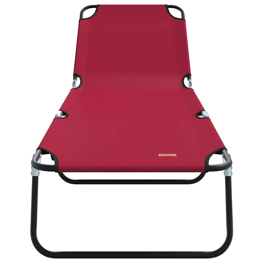 Opvouwbare zonnebed Rood 188 x 57 x 86,5 cm Polyester is nu te koop bij PeponiXL, paradijselijk wonen!