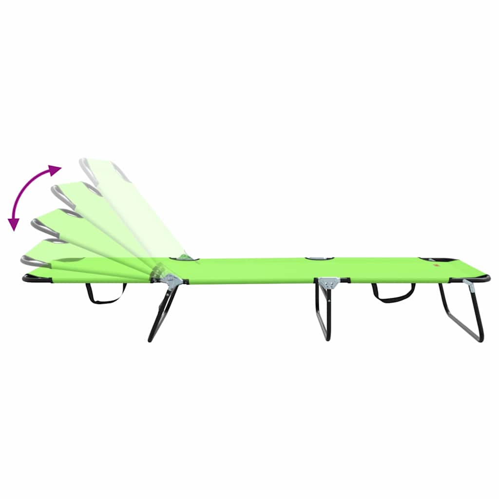 Opvouwbare zonnebed Groen 188 x 57 x 86,5 cm Polyester is nu te koop bij PeponiXL, paradijselijk wonen!