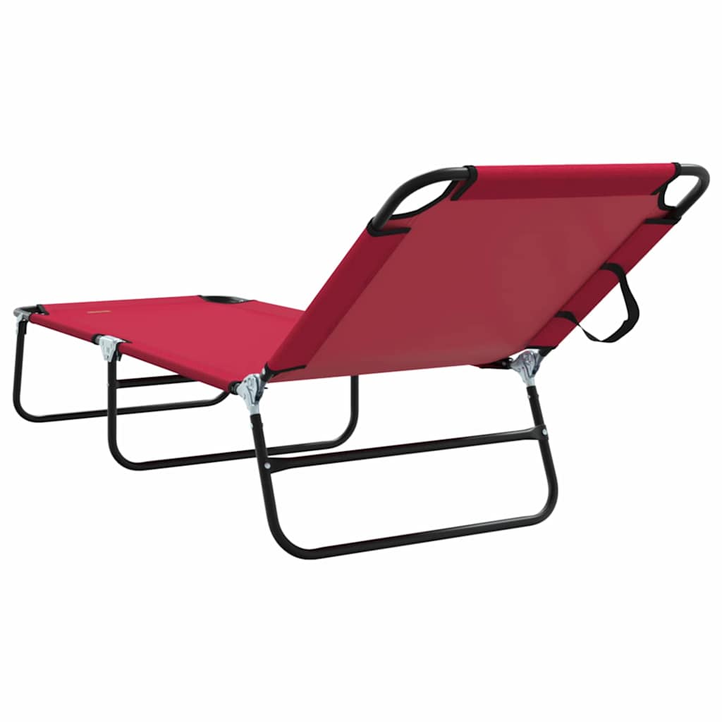 Opvouwbare zonnebed 2 pcs Rood 188 x 57 x 86,5 cm Polyester is nu te koop bij PeponiXL, paradijselijk wonen!