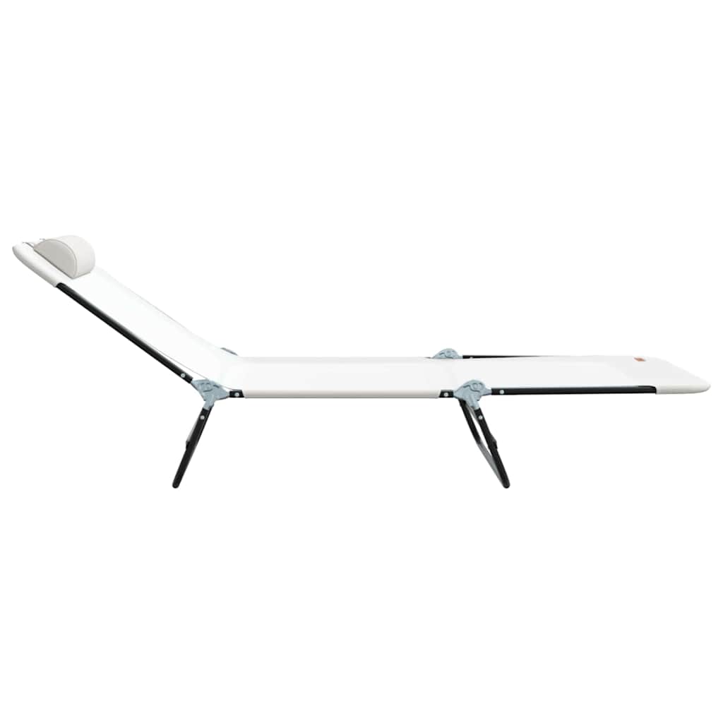 Opvouwbare zonnebed Crème 182 x 55 x 85,5 cm Textileen is nu te koop bij PeponiXL, paradijselijk wonen!