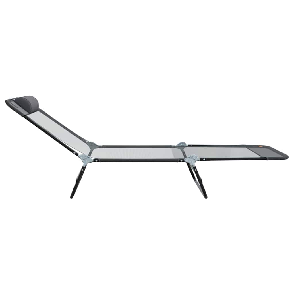 Opvouwbare zonnebed Grijs 182 x 55 x 85,5 cm Textileen is nu te koop bij PeponiXL, paradijselijk wonen!