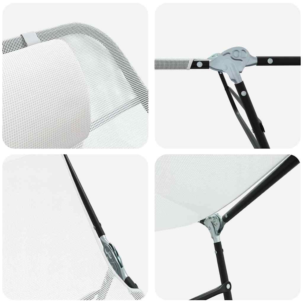 Opvouwbare zonnebed 2 pcs Crème 182 x 55 x 85,5 cm Textileen is nu te koop bij PeponiXL, paradijselijk wonen!