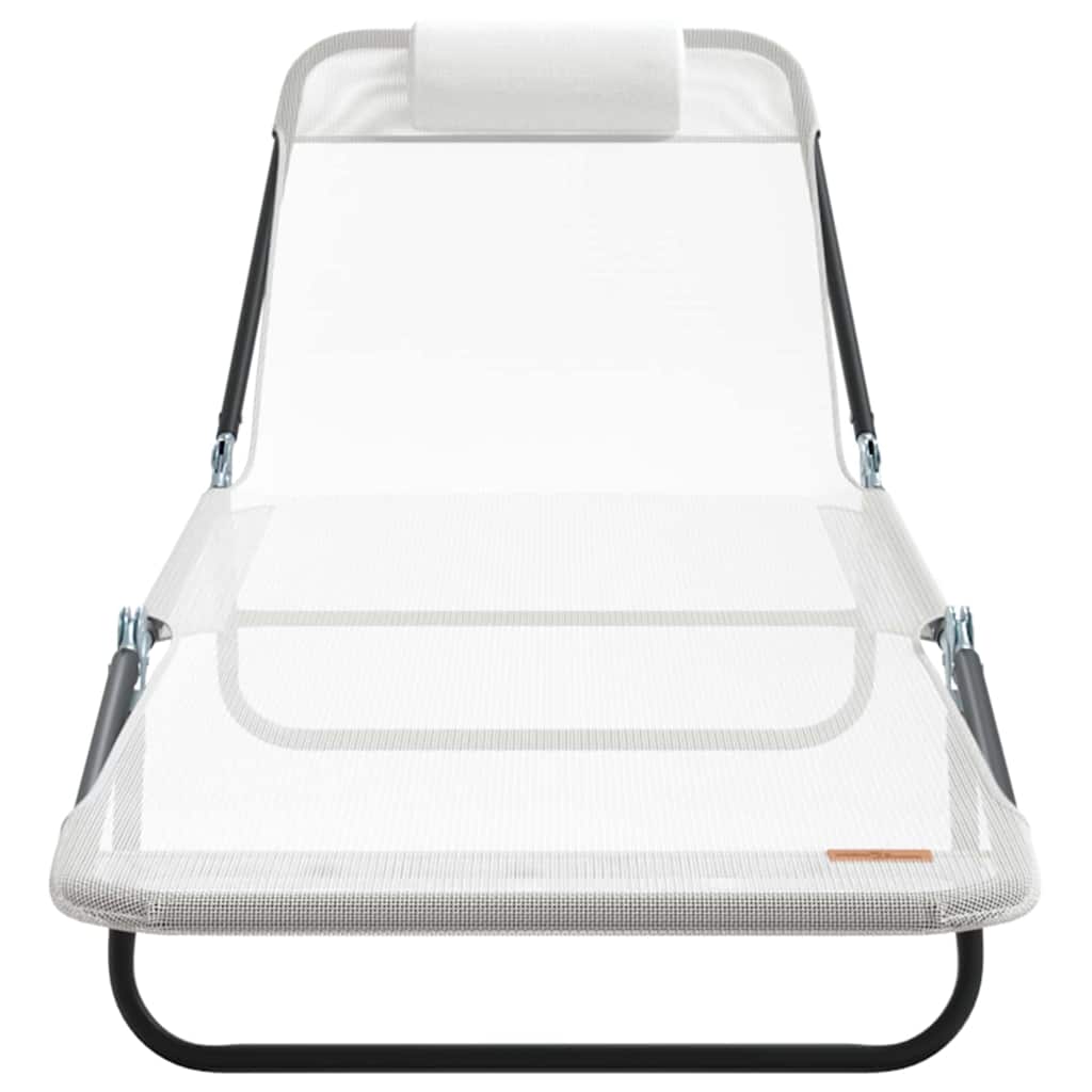 Opvouwbare zonnebed 2 pcs Crème 182 x 55 x 85,5 cm Textileen is nu te koop bij PeponiXL, paradijselijk wonen!