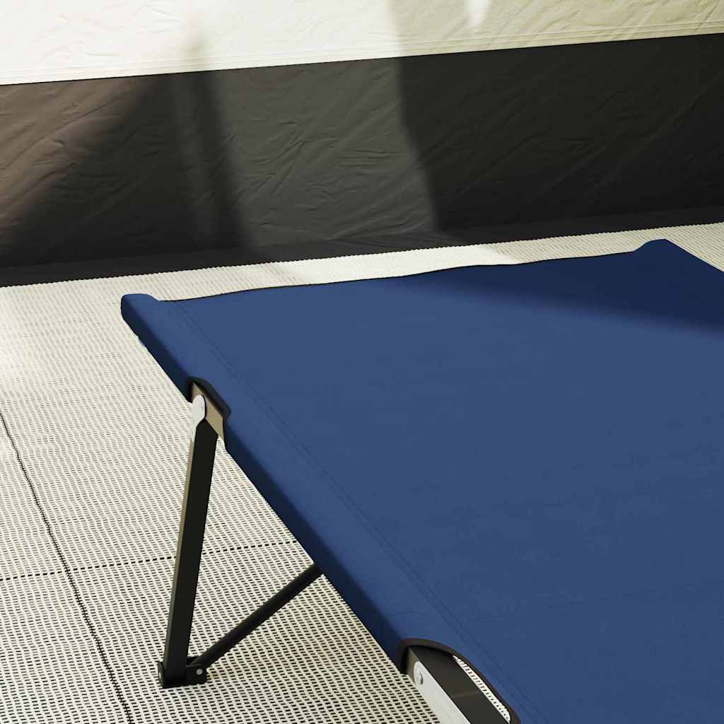 Opvouwbaar Camping Bed Blauw 206 x 76 x 74 cm Oxford en Staal is nu te koop bij PeponiXL, paradijselijk wonen!