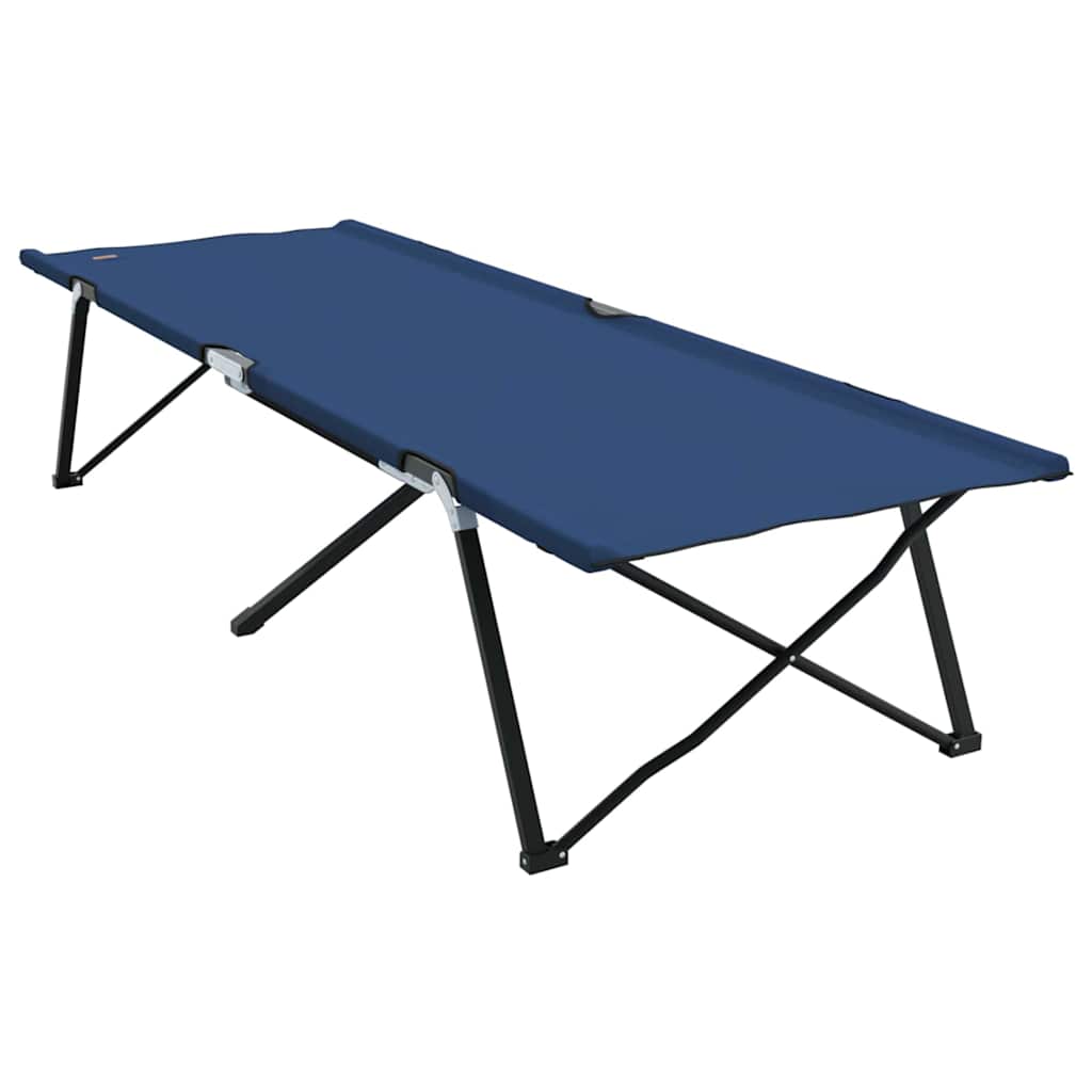 Opvouwbaar Camping Bed Blauw 206 x 76 x 74 cm Oxford en Staal is nu te koop bij PeponiXL, paradijselijk wonen!