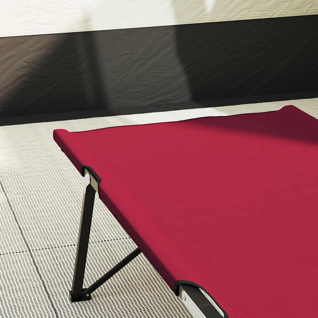 Opvouwbaar Camping Bed Rood 206 x 76 x 74 cm Oxford en Staal is nu te koop bij PeponiXL, paradijselijk wonen!