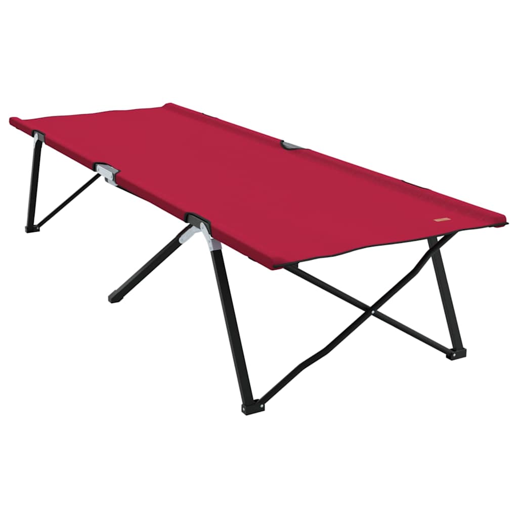 Opvouwbaar Camping Bed Rood 206 x 76 x 74 cm Oxford en Staal is nu te koop bij PeponiXL, paradijselijk wonen!