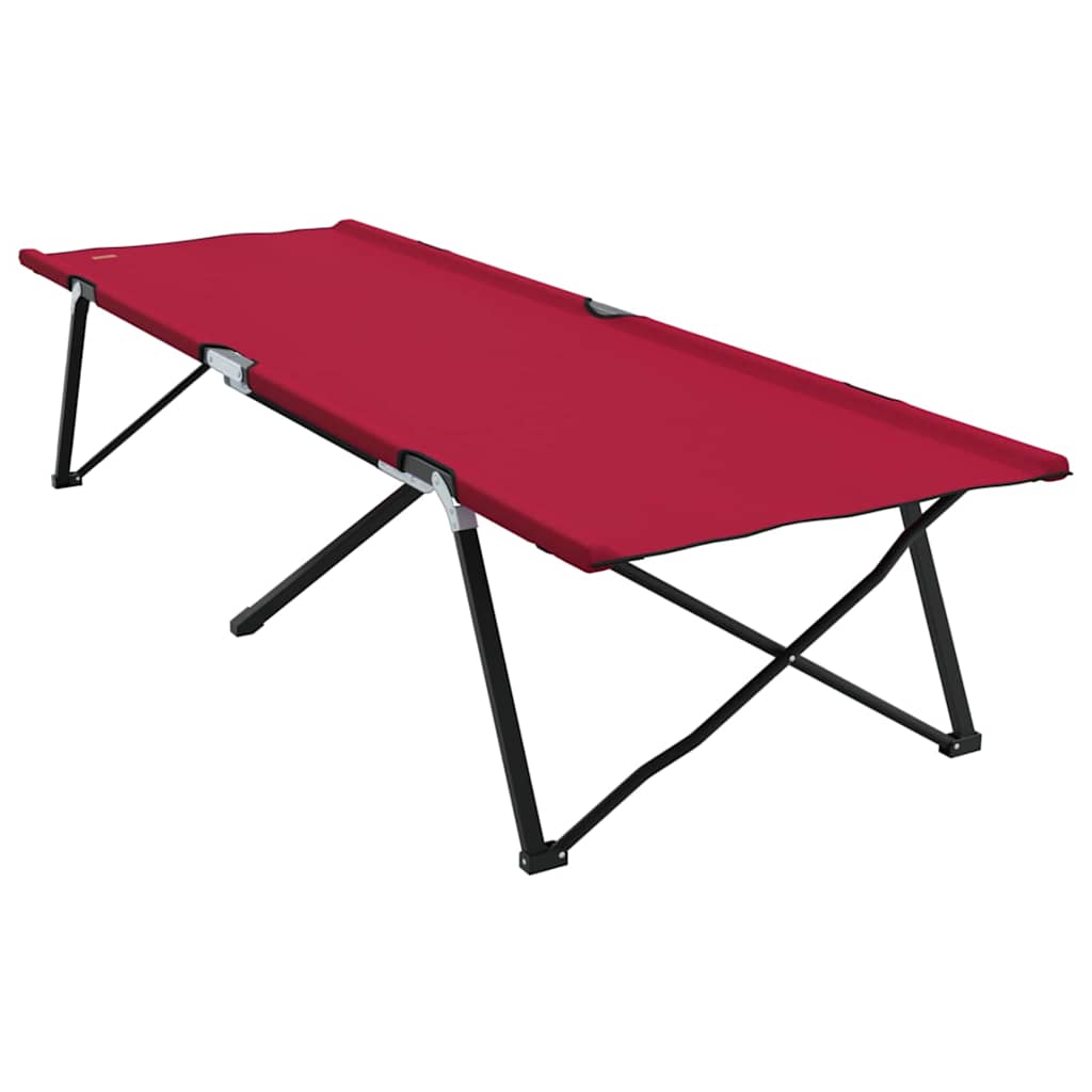 Opvouwbaar Camping Bed Rood 206 x 76 x 74 cm Oxford en Staal is nu te koop bij PeponiXL, paradijselijk wonen!