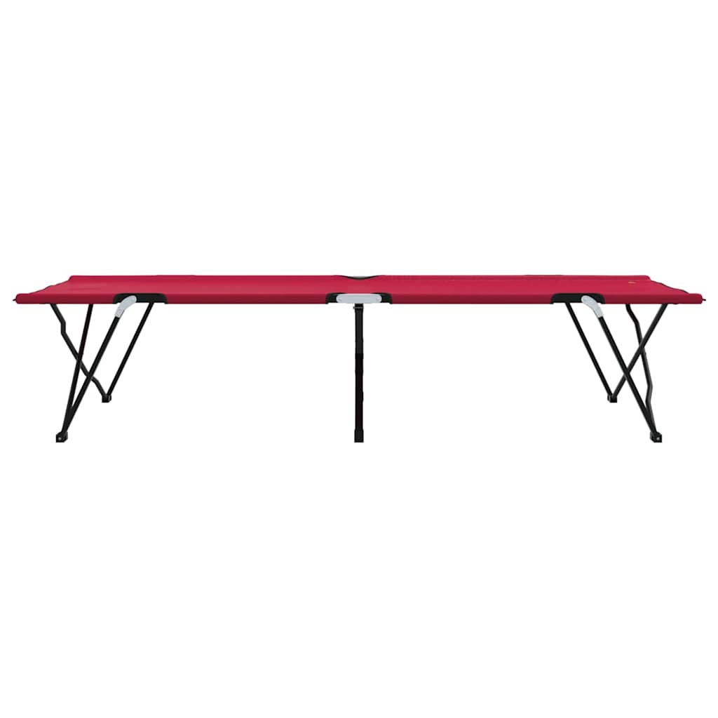 Opvouwbaar Camping Bed Rood 206 x 76 x 74 cm Oxford en Staal is nu te koop bij PeponiXL, paradijselijk wonen!