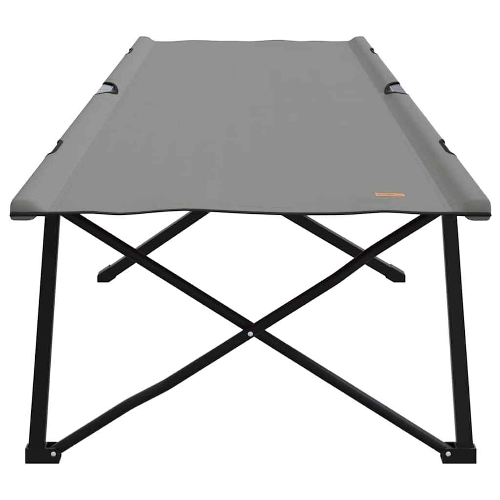 Opvouwbaar Camping Bed Grijs 206 x 76 x 74 cm Oxford en Staal is nu te koop bij PeponiXL, paradijselijk wonen!