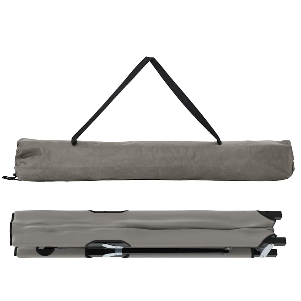 Opvouwbaar Camping Bed Grijs 206 x 76 x 74 cm Oxford en Staal is nu te koop bij PeponiXL, paradijselijk wonen!
