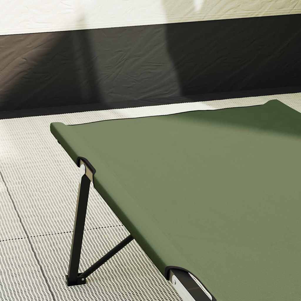 Opvouwbaar Camping Bed Groen 206 x 76 x 74 cm Oxford en Staal is nu te koop bij PeponiXL, paradijselijk wonen!