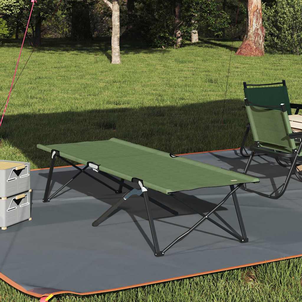 Opvouwbaar Camping Bed Groen 206 x 76 x 74 cm Oxford en Staal is nu te koop bij PeponiXL, paradijselijk wonen!