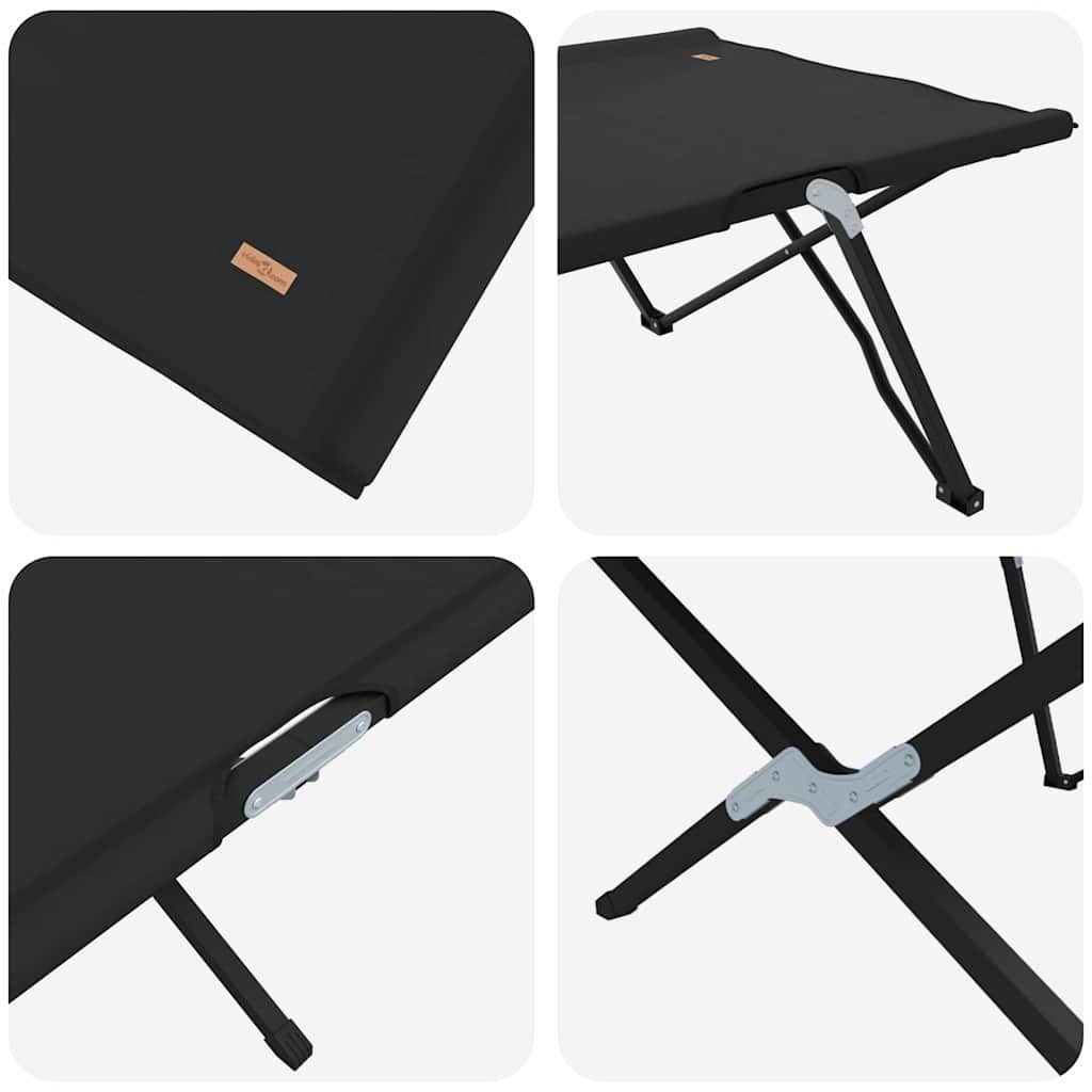 Opvouwbaar Camping Bed 2 pcs Zwart 206 x 76 x 74 cm is nu te koop bij PeponiXL, paradijselijk wonen!