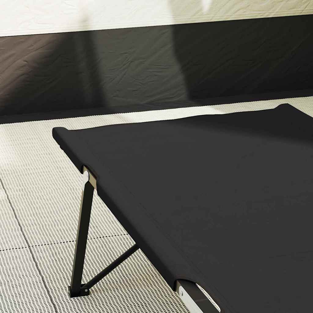 Opvouwbaar Camping Bed 2 pcs Zwart 206 x 76 x 74 cm is nu te koop bij PeponiXL, paradijselijk wonen!