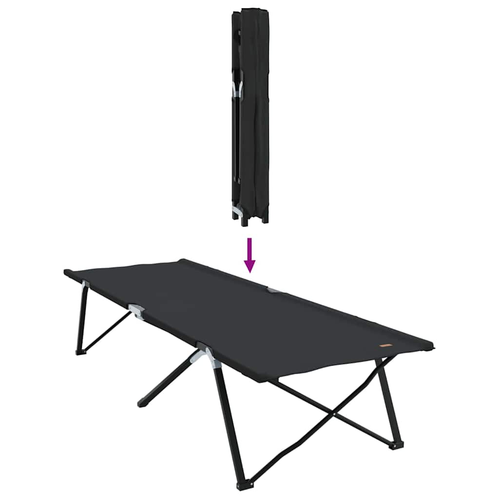 Opvouwbaar Camping Bed 2 pcs Zwart 206 x 76 x 74 cm is nu te koop bij PeponiXL, paradijselijk wonen!