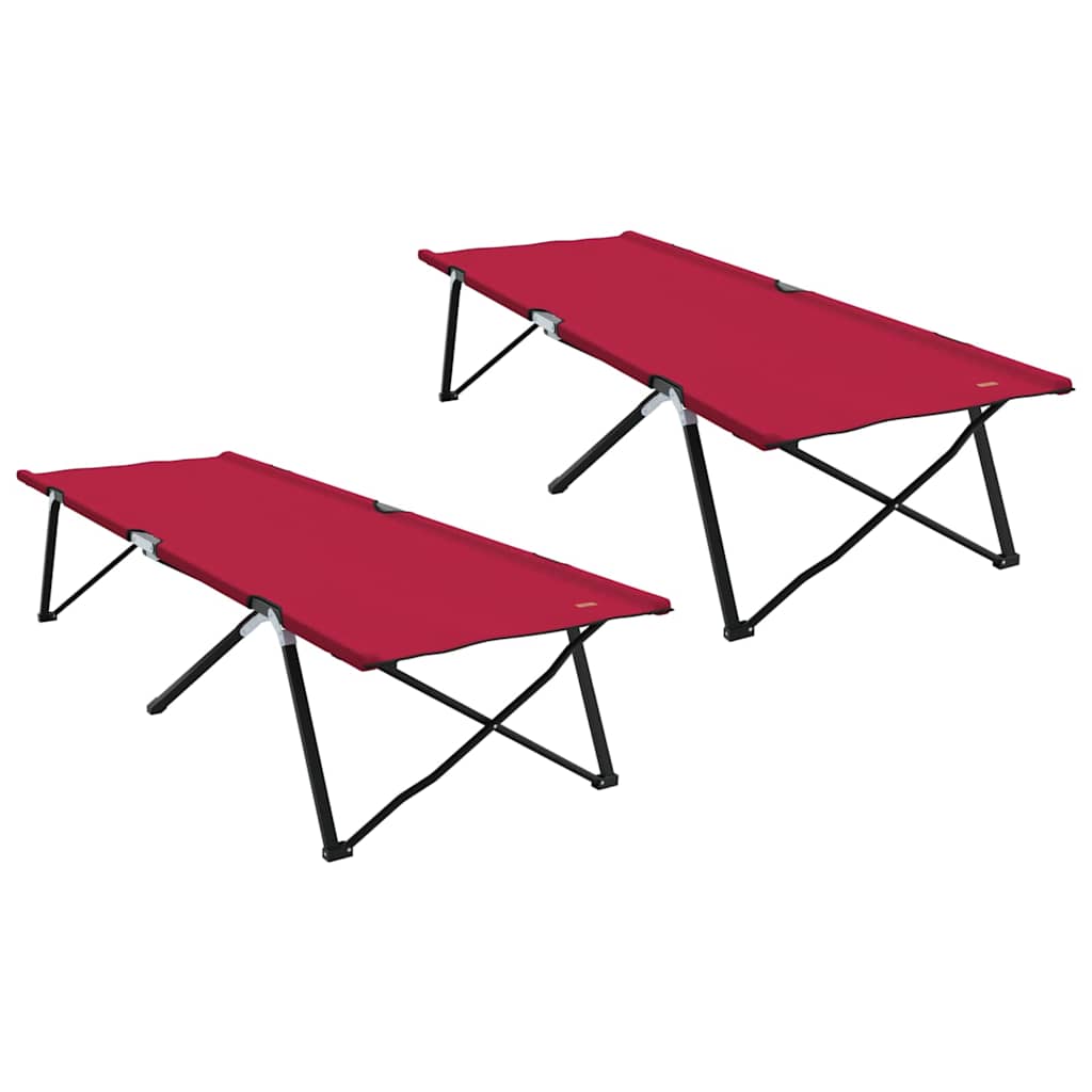 Opvouwbaar Camping Bed 2 pcs Rood 206 x 76 x 74 cm is nu te koop bij PeponiXL, paradijselijk wonen!