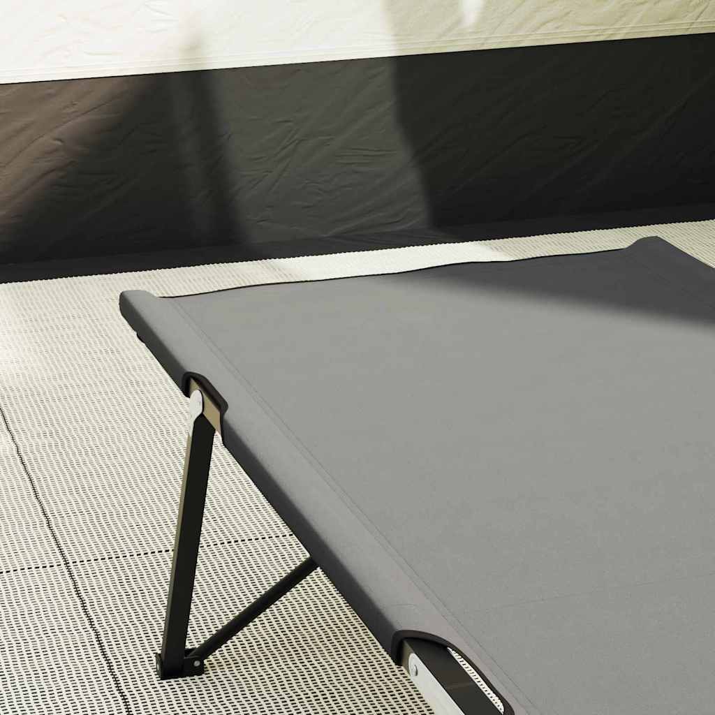 Opvouwbaar Camping Bed 2 pcs Grijs 206 x 76 x 74 cm is nu te koop bij PeponiXL, paradijselijk wonen!