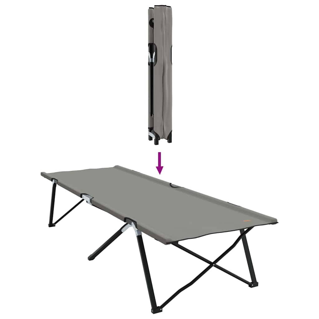 Opvouwbaar Camping Bed 2 pcs Grijs 206 x 76 x 74 cm is nu te koop bij PeponiXL, paradijselijk wonen!