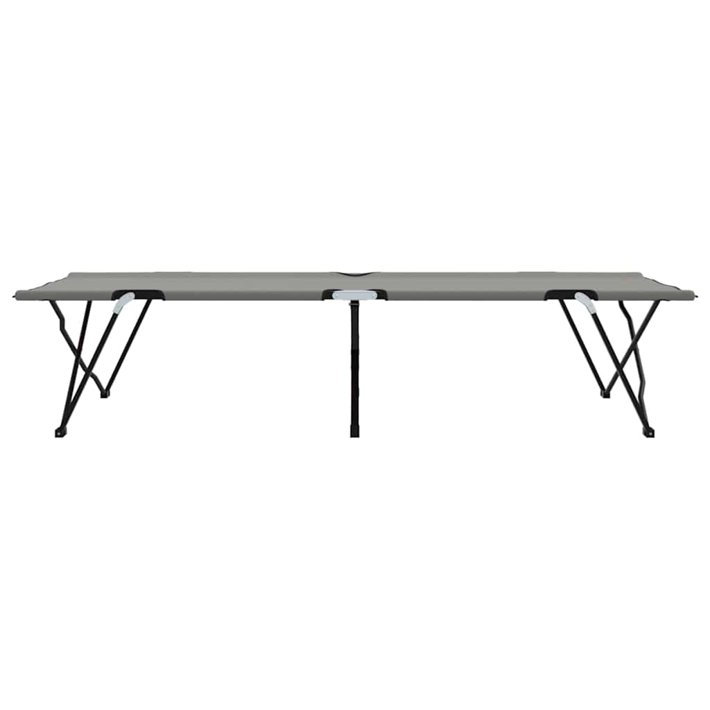 Opvouwbaar Camping Bed 2 pcs Grijs 206 x 76 x 74 cm is nu te koop bij PeponiXL, paradijselijk wonen!