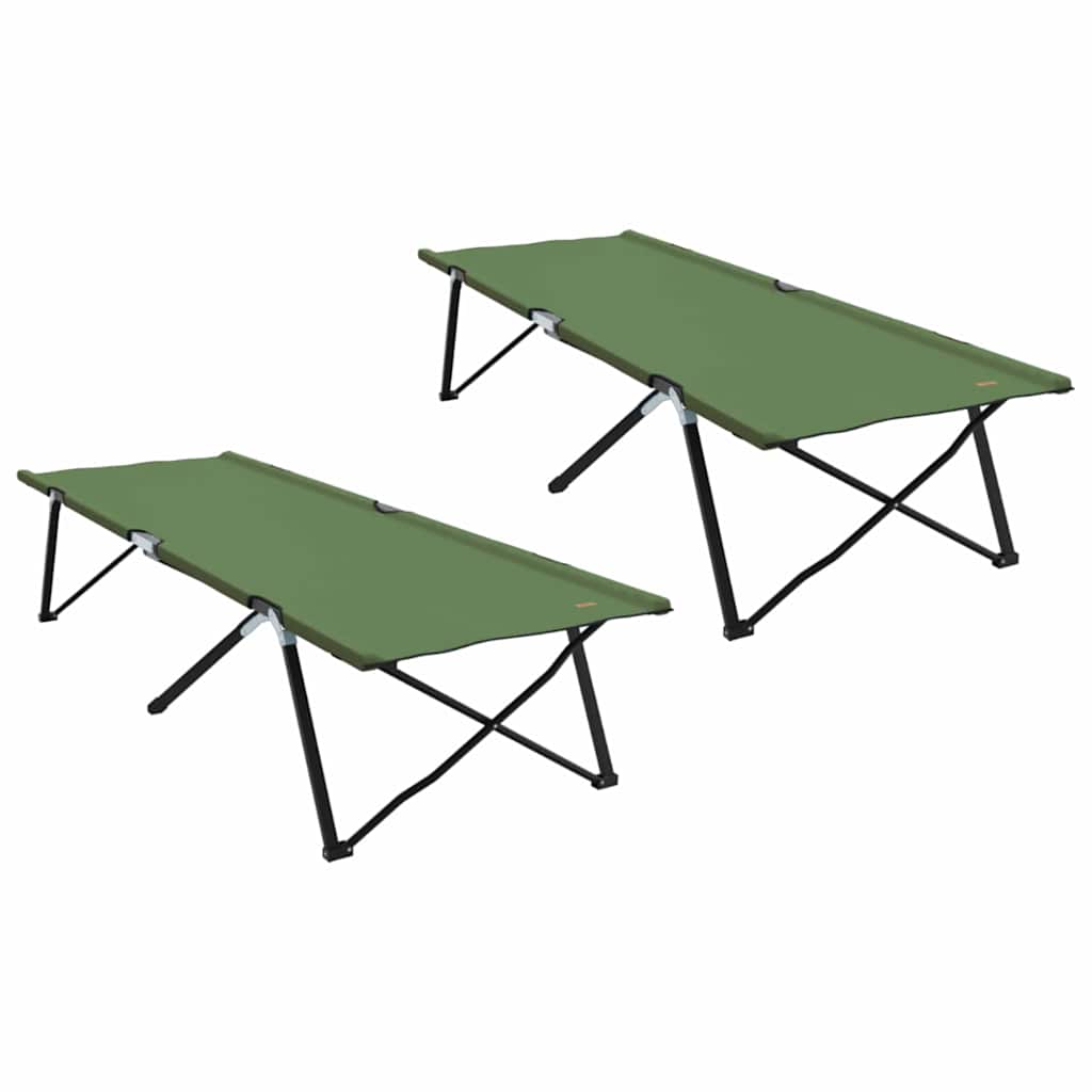 Opvouwbaar Camping Bed 2 pcs Groen 206 x 76 x 74 cm is nu te koop bij PeponiXL, paradijselijk wonen!