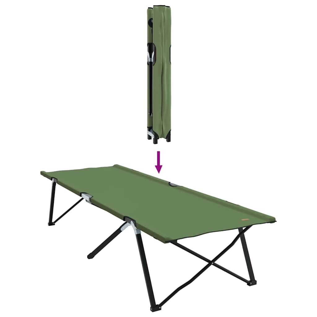 Opvouwbaar Camping Bed 2 pcs Groen 206 x 76 x 74 cm is nu te koop bij PeponiXL, paradijselijk wonen!