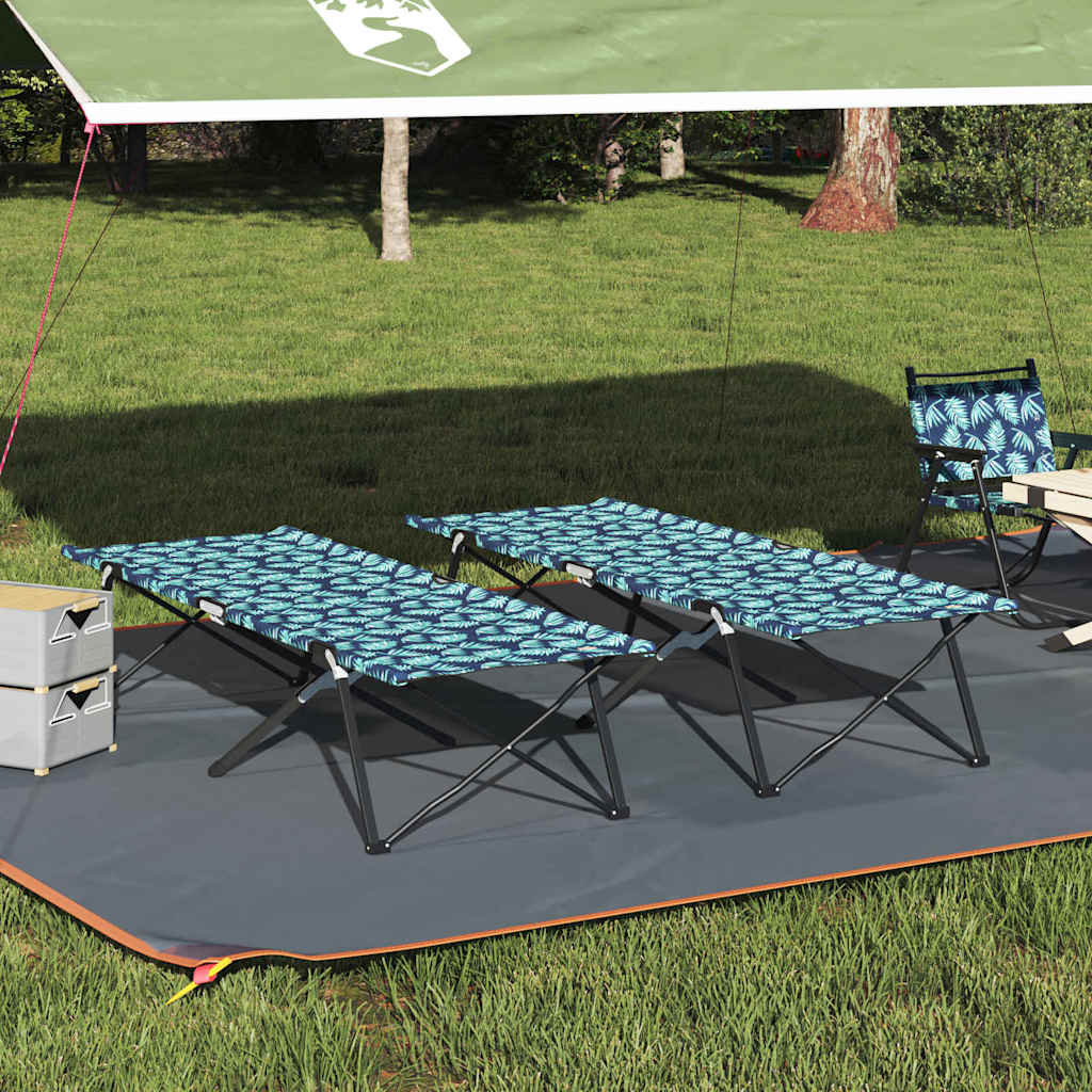 Opvouwbaar Camping Bed Blad 2 pcs Bossen 206 x 76 x 74 cm is nu te koop bij PeponiXL, paradijselijk wonen!