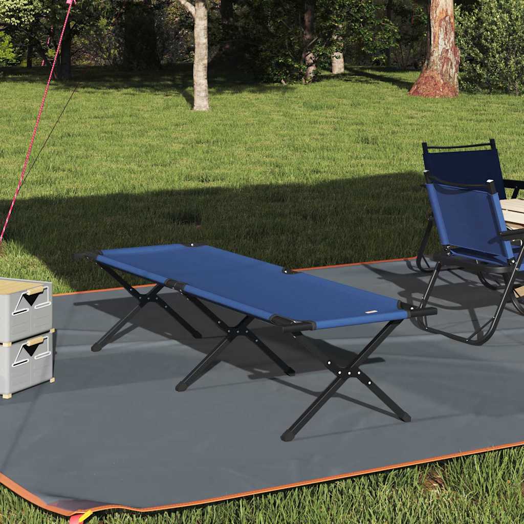 Opvouwbaar Camping Bed Blauw 193 x 69 x 45 cm Oxford stof is nu te koop bij PeponiXL, paradijselijk wonen!