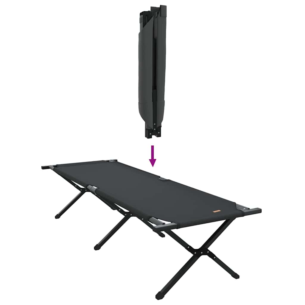 Opvouwbaar Camping Bed Zwart 193 x 69 x 45 cm Oxford stof is nu te koop bij PeponiXL, paradijselijk wonen!