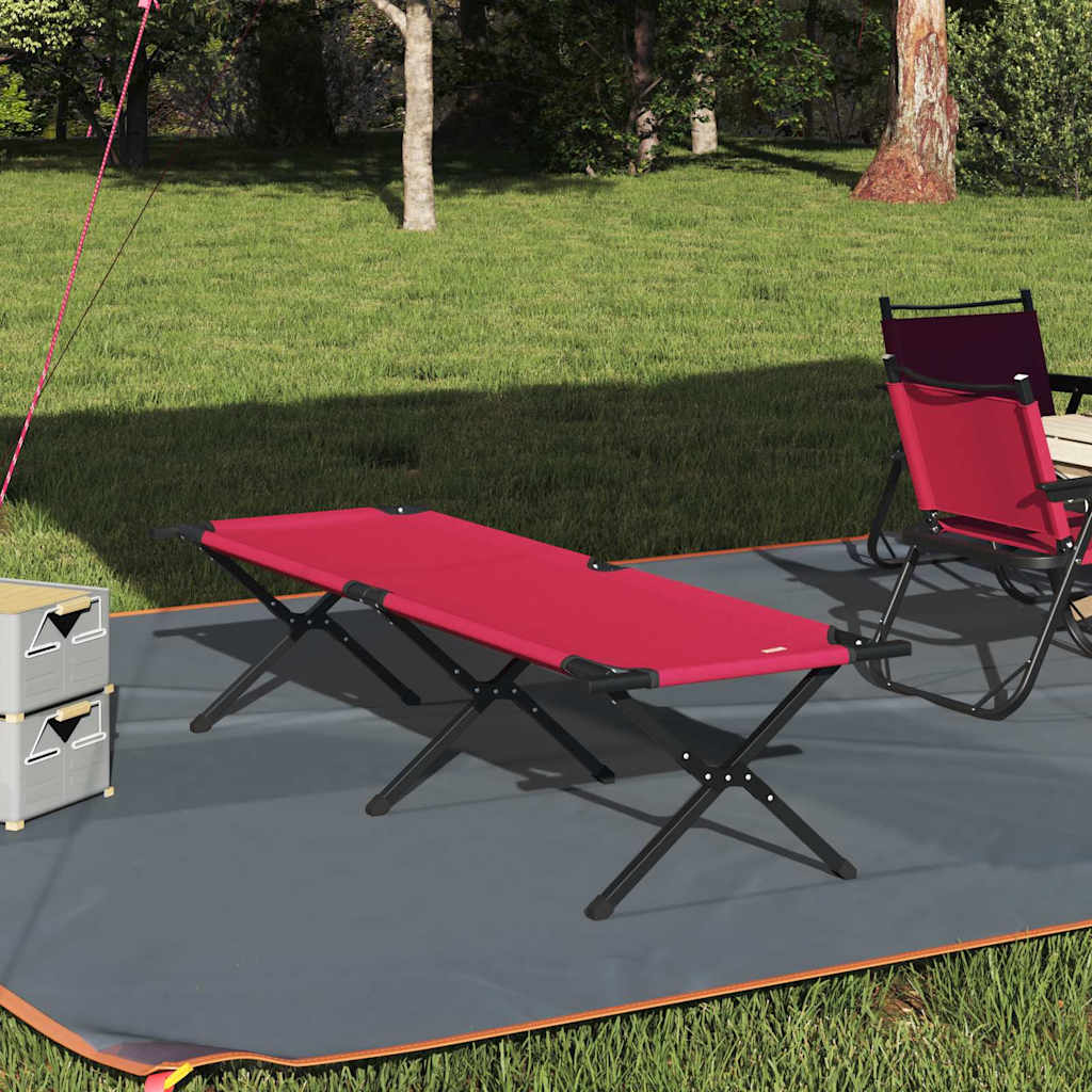 Opvouwbaar Camping Bed Rood 193 x 69 x 45 cm Oxford stof is nu te koop bij PeponiXL, paradijselijk wonen!