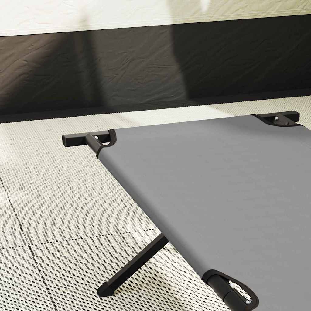 Opvouwbaar Camping Bed Grijs 193 x 69 x 45 cm Oxford stof is nu te koop bij PeponiXL, paradijselijk wonen!